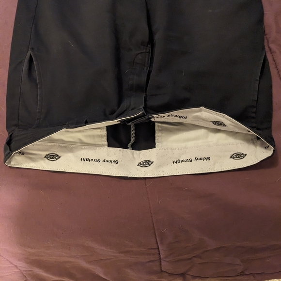 Dickies Skinny Fit Double Knee Work Pants 33x32 Black - Picture 3 of 4